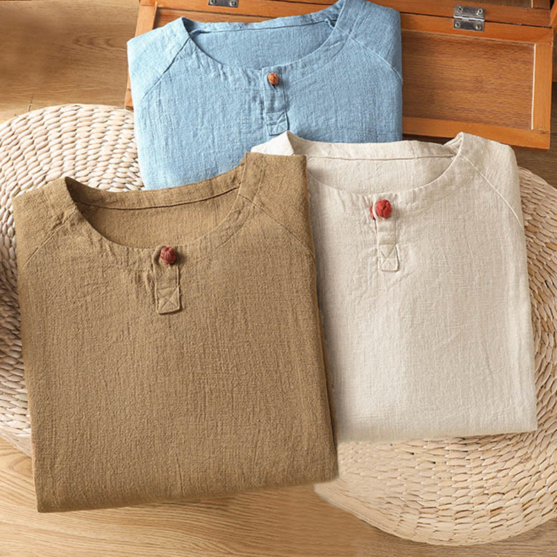 Buddha Stones Casual Plain Long Sleeve Cotton Polyester Women's Shirt