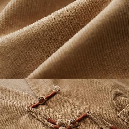 Buddha Stones Women's Cotton Long Sleeve Corduroy Jacket With Pockets