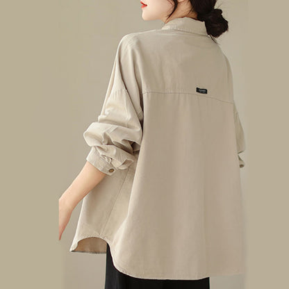 Buddha Stones Casual Solid Color Women's Long Sleeve Jacket With Pockets
