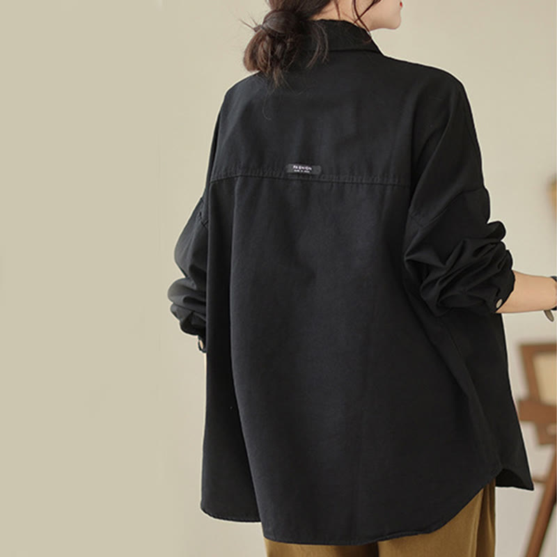 Buddha Stones Casual Solid Color Women's Long Sleeve Jacket With Pockets