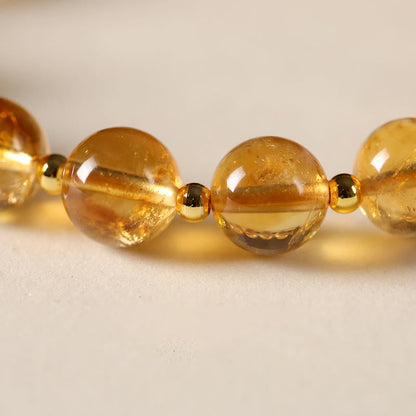 Buddha Stones Natural Citrine Fu Character Lucky Beast Prosperity Bracelet