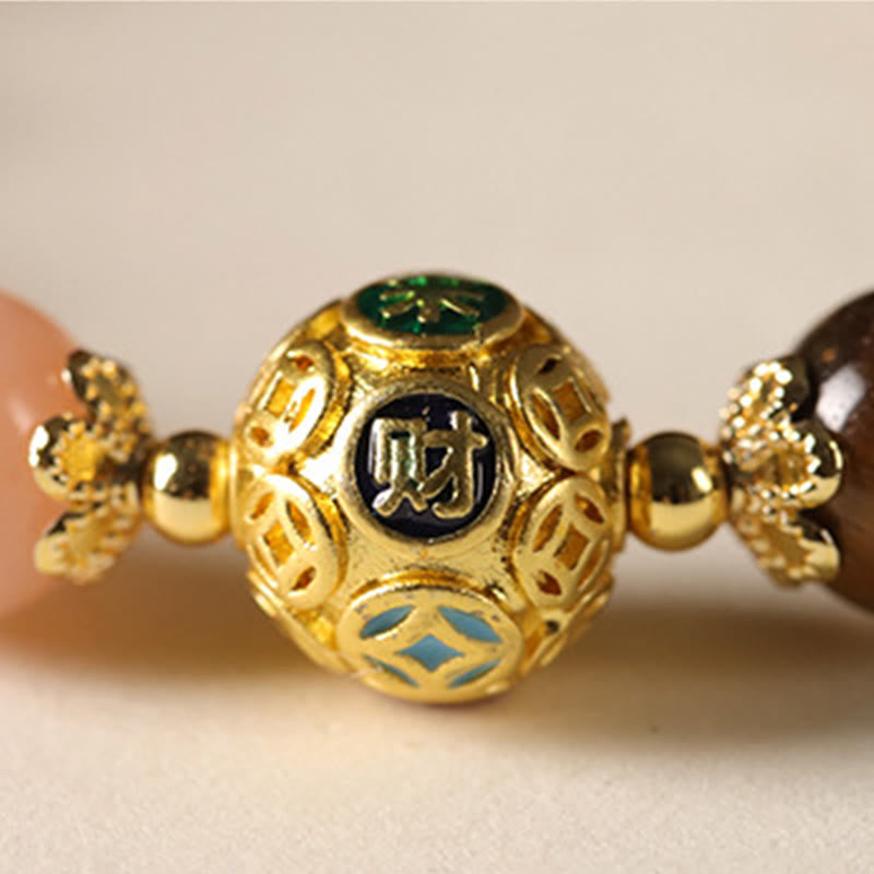 Buddha Stones Natural Citrine Fu Character Lucky Beast Prosperity Bracelet
