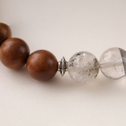 Buddha Stones Lightning Struck Wood Red Phantom Yin Yang Protection Bracelet