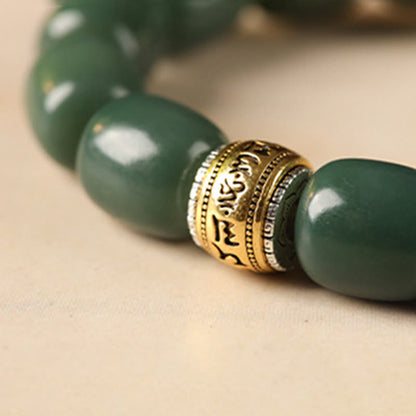 Buddha Stones Bodhi Seed Om Mani Padme Hum Lion Head Peace Bracelet