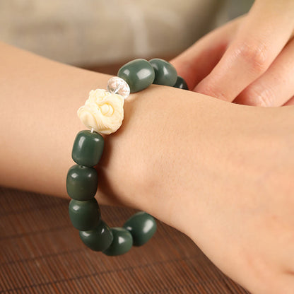 Buddha Stones Bodhi Seed Om Mani Padme Hum Lion Head Peace Bracelet