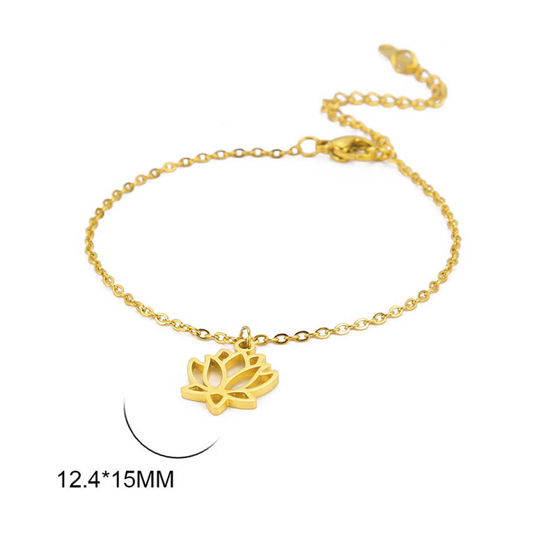 FREE Today: Enlightenment and Balance Lotus Pattern Titanium Steel Bracelet