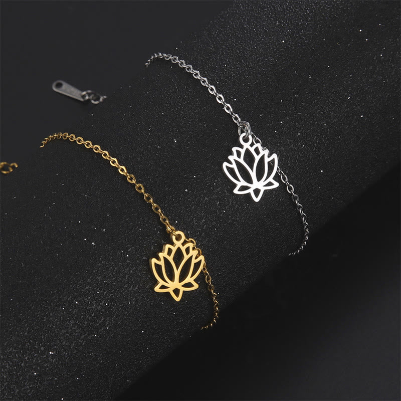 FREE Today: Enlightenment and Balance Lotus Pattern Titanium Steel Bracelet