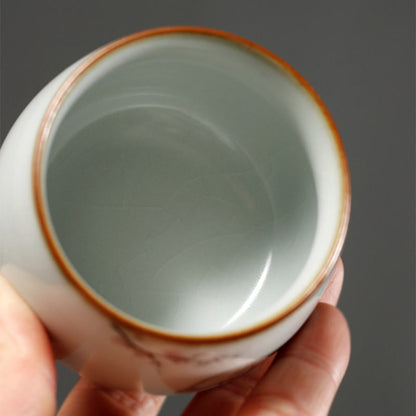 Buddha Stones Cute Cat Branches Teacup Kung Fu Tea Cup With Gift Box