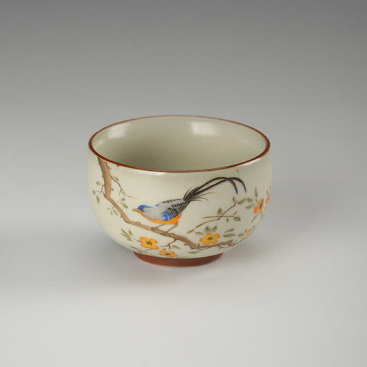 Buddha Stones Bird On Branches Copper Coin Teacup Kung Fu Tea Cup