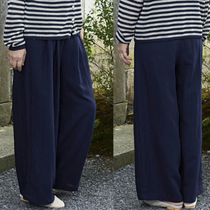 Buddha Stones Plain Ankle-Length Women's Pants With Pockets For Older Adults