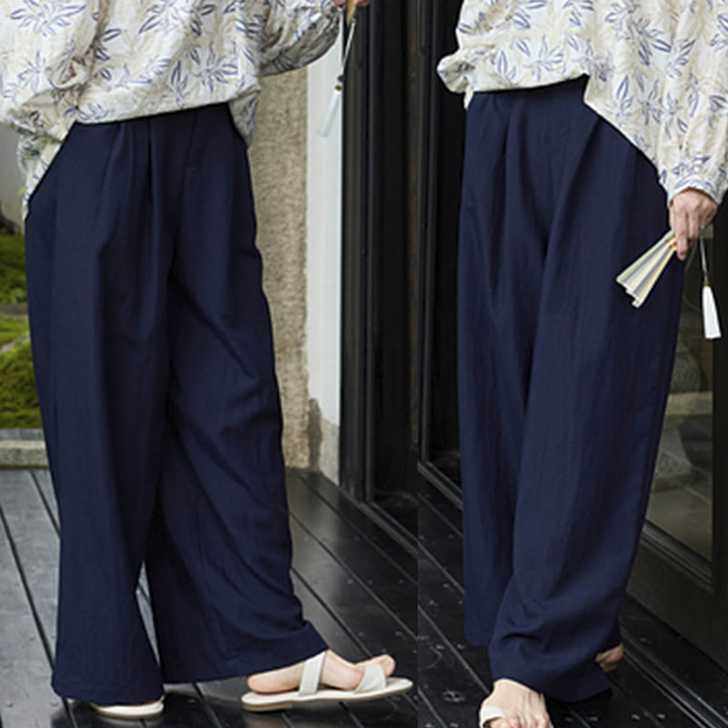 Buddha Stones Plain Ankle-Length Women's Pants With Pockets For Older Adults