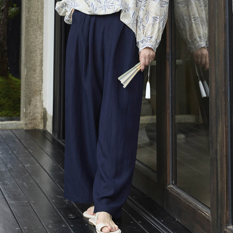 Buddha Stones Plain Ankle-Length Women's Pants With Pockets For Older Adults