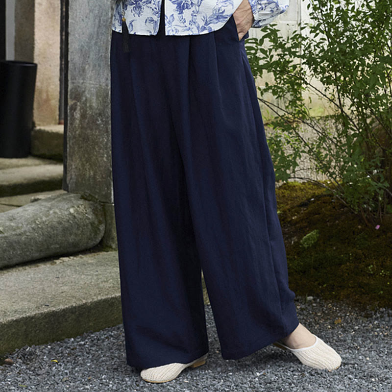 Buddha Stones Plain Ankle-Length Women's Pants With Pockets For Older Adults