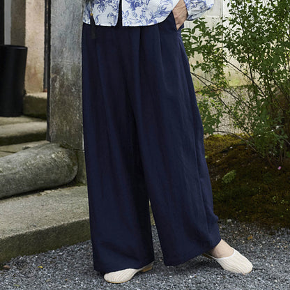 Buddha Stones Plain Ankle-Length Women's Pants With Pockets For Older Adults