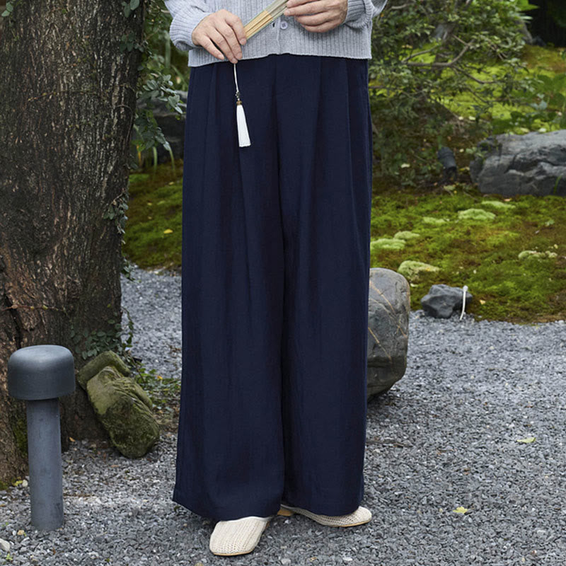 Buddha Stones Plain Ankle-Length Women's Pants With Pockets For Older Adults