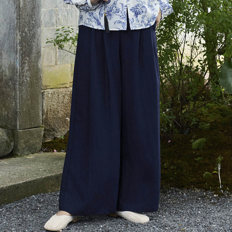 Buddha Stones Plain Ankle-Length Women's Pants With Pockets For Older Adults