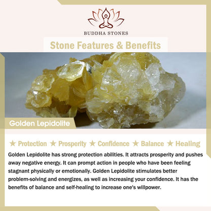 Buddha Stones 925 Sterling Silver Natural Golden Lepidolite Cat Prosperity Necklace Pendant