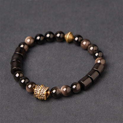 FREE Today: Protection and Communication Silver Sheen Obsidian Ebony Bracelet