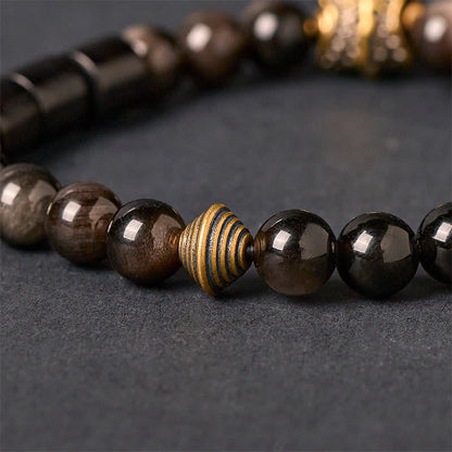 FREE Today: Protection and Communication Silver Sheen Obsidian Ebony Bracelet
