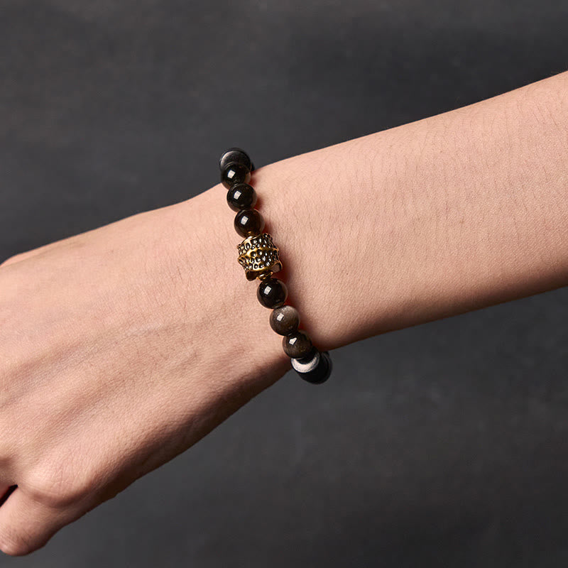 FREE Today: Protection and Communication Silver Sheen Obsidian Ebony Bracelet