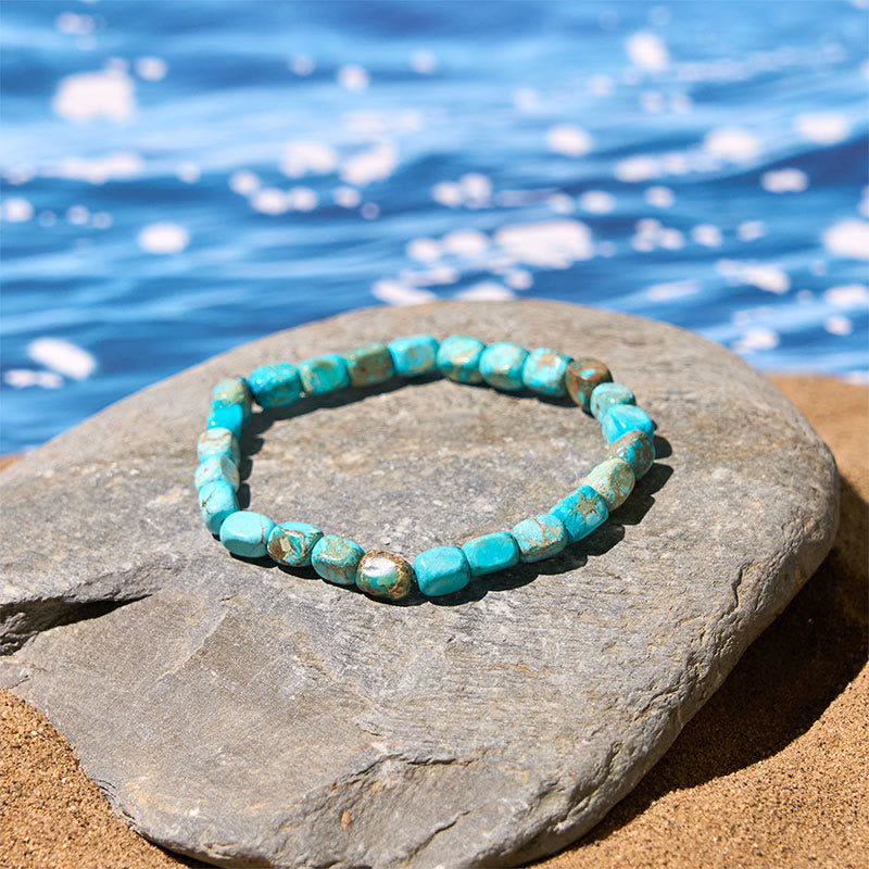 FREE Today: Anti-stress and Happiness Natural Colorful Emperor Stone Oval Square Beads Bracelet