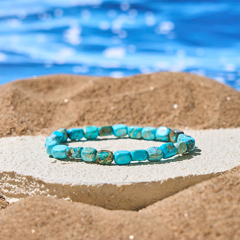 FREE Today: Anti-stress and Happiness Natural Colorful Emperor Stone Oval Square Beads Bracelet