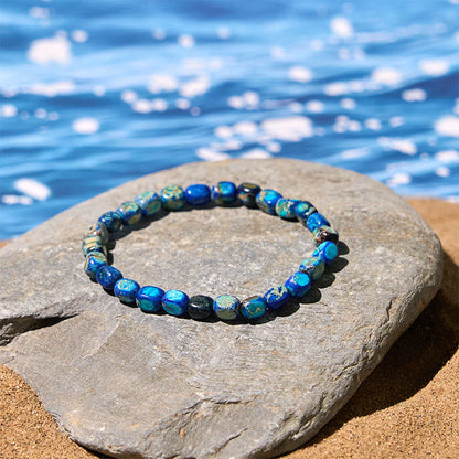 FREE Today: Anti-stress and Happiness Natural Colorful Emperor Stone Oval Square Beads Bracelet