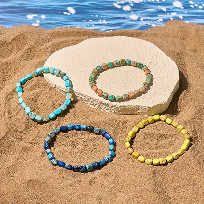 FREE Today: Anti-stress and Happiness Natural Colorful Emperor Stone Oval Square Beads Bracelet