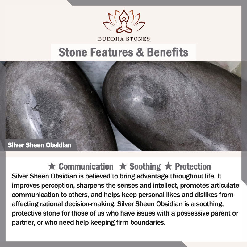 FREE Today: Soothing Silver Sheen Obsidian Lava Rock Grey Jasper Om Mani Padme Hum Vajra Bracelet