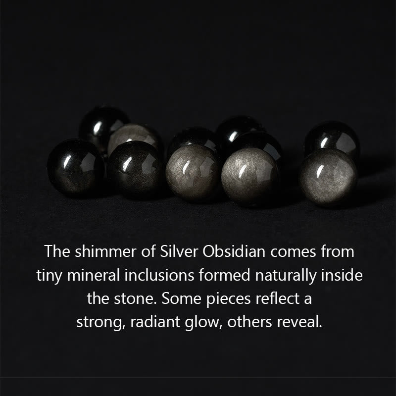 FREE Today: Positive Strength Silver Sheen Obsidian Blue Tiger Eye Black Onyx Five Elements Bracelet
