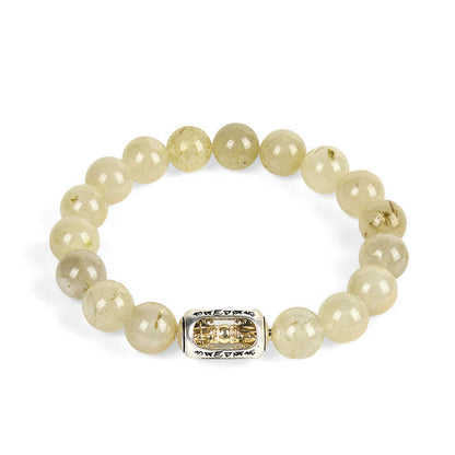 Buddha Stones Natural Citrine Om Mani Padme Hum Prosperity Bracelet