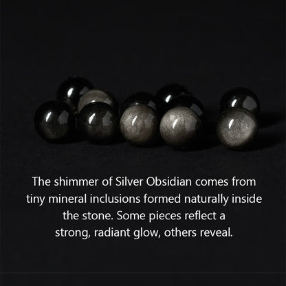 FREE Today: Soothing Silver Sheen Obsidian Lava Rock Grey Jasper Om Mani Padme Hum Vajra Bracelet