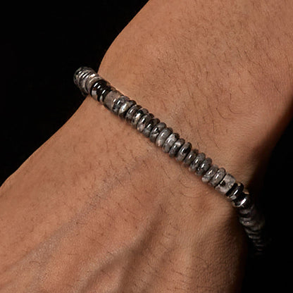 FREE Today: Strength and Luck Small Black Obsidian Green Aventurine Grey Jasper Tiger Eye Bracelet