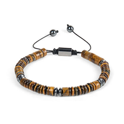 FREE Today: Strength and Luck Small Black Obsidian Green Aventurine Grey Jasper Tiger Eye Bracelet
