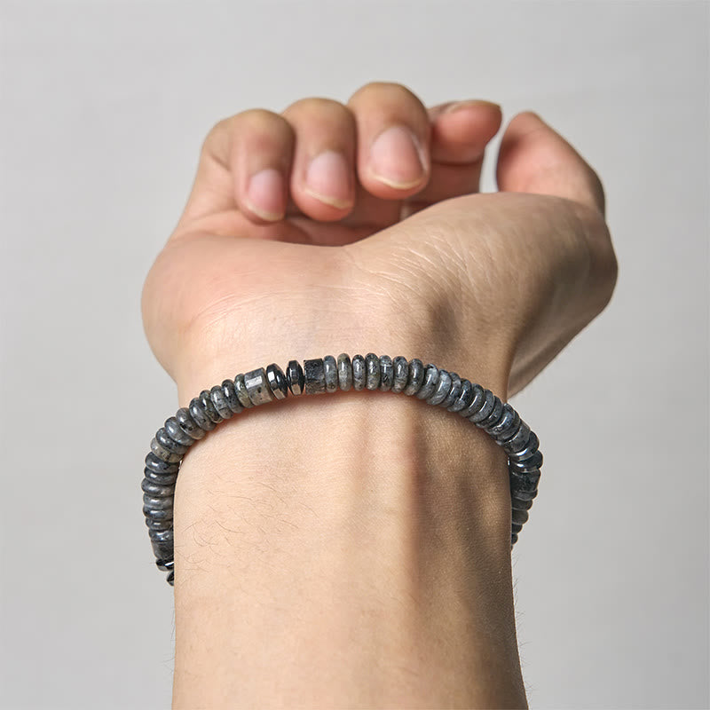 FREE Today: Strength and Luck Small Black Obsidian Green Aventurine Grey Jasper Tiger Eye Bracelet