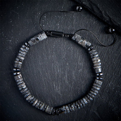 FREE Today: Strength and Luck Small Black Obsidian Green Aventurine Grey Jasper Tiger Eye Bracelet
