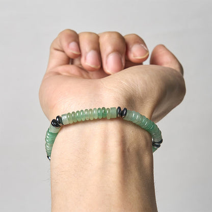 FREE Today: Strength and Luck Small Black Obsidian Green Aventurine Grey Jasper Tiger Eye Bracelet