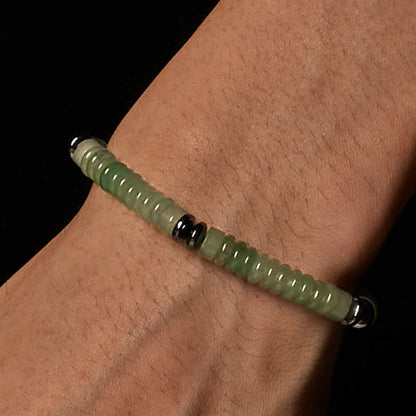 FREE Today: Strength and Luck Small Black Obsidian Green Aventurine Grey Jasper Tiger Eye Bracelet