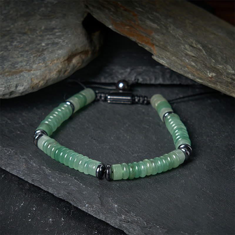 FREE Today: Strength and Luck Small Black Obsidian Green Aventurine Grey Jasper Tiger Eye Bracelet