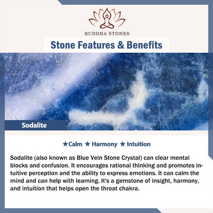 Buddha Stones 925 Sterling Silver Lotus Design Natural Sodalite Positive Beads Harmony Bracelet