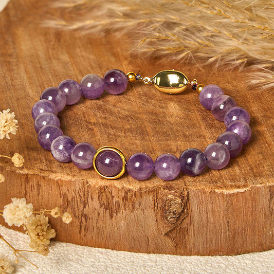 FREE Today: Balance and Relieves Stress Natural Amethyst Beads Buckle Bracelet