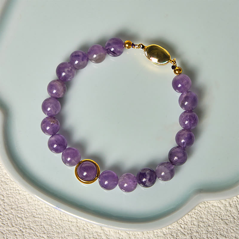 FREE Today: Balance and Relieves Stress Natural Amethyst Beads Buckle Bracelet