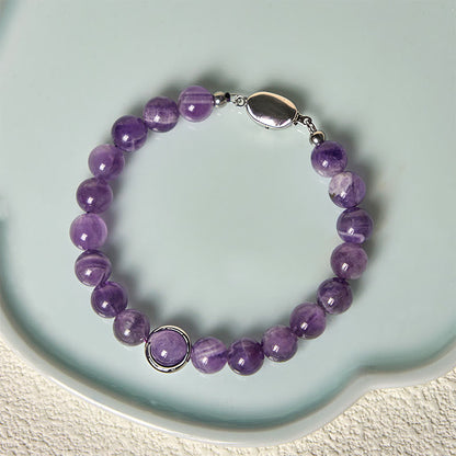 FREE Today: Balance and Relieves Stress Natural Amethyst Beads Buckle Bracelet