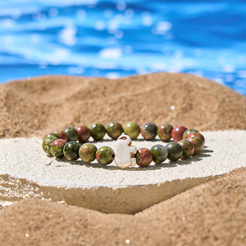 Buddha Stones Natural Various Stones Elephant Spiritual Strength Bracelet