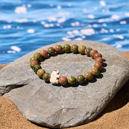 Buddha Stones Natural Various Stones Elephant Spiritual Strength Bracelet