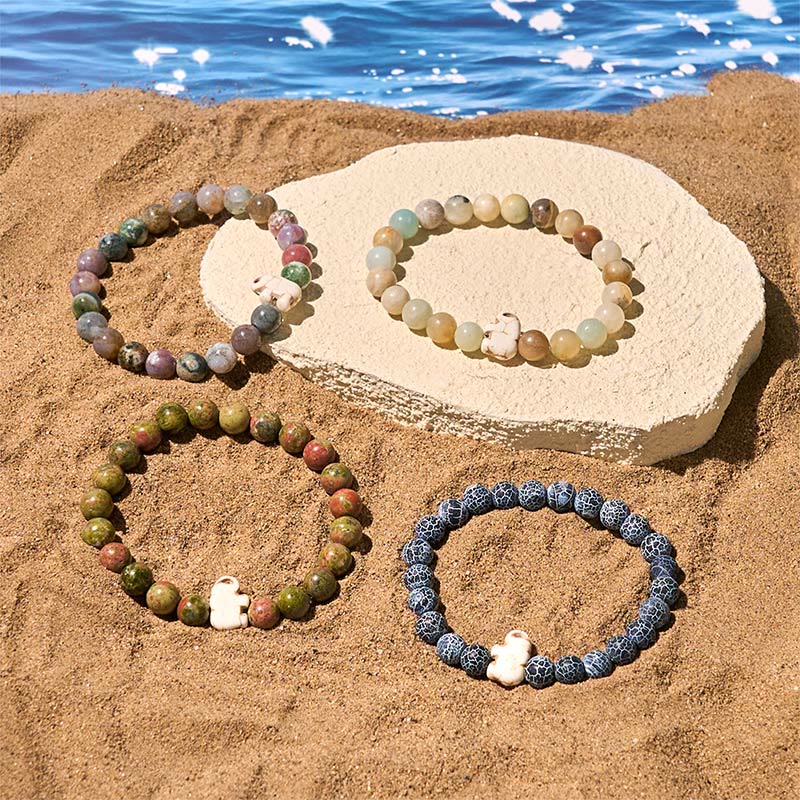 Buddha Stones Natural Various Stones Elephant Spiritual Strength Bracelet
