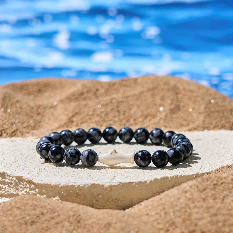 FREE Today: Positivity and Wisdom Natural Agate Stone Shark Bracelet
