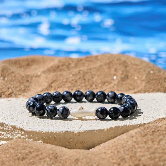 FREE Today: Positivity and Wisdom Natural Agate Stone Shark Bracelet