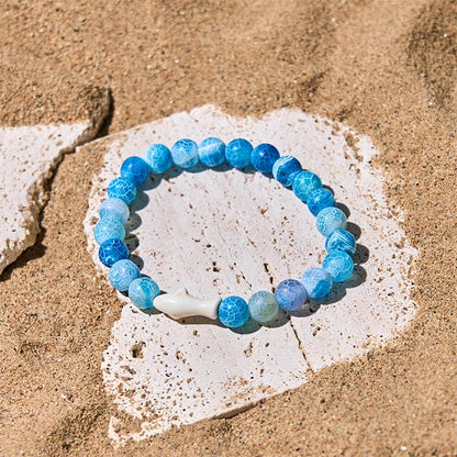 FREE Today: Positivity and Wisdom Natural Agate Stone Shark Bracelet