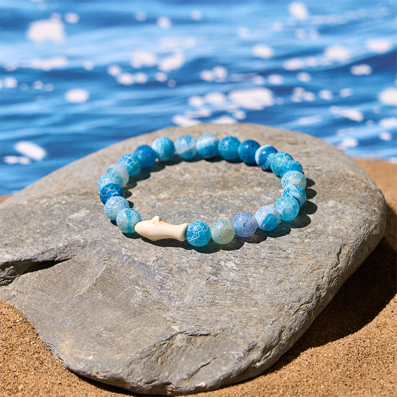 FREE Today: Positivity and Wisdom Natural Agate Stone Shark Bracelet